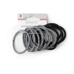 Lot de 15 élastiques à cheveux polyester noir et blanc aspect chiné < Gifi Outlet