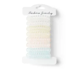 Lot de 8 élastiques à cheveux spirale caoutchouc 3 coloris < Gifi Outlet