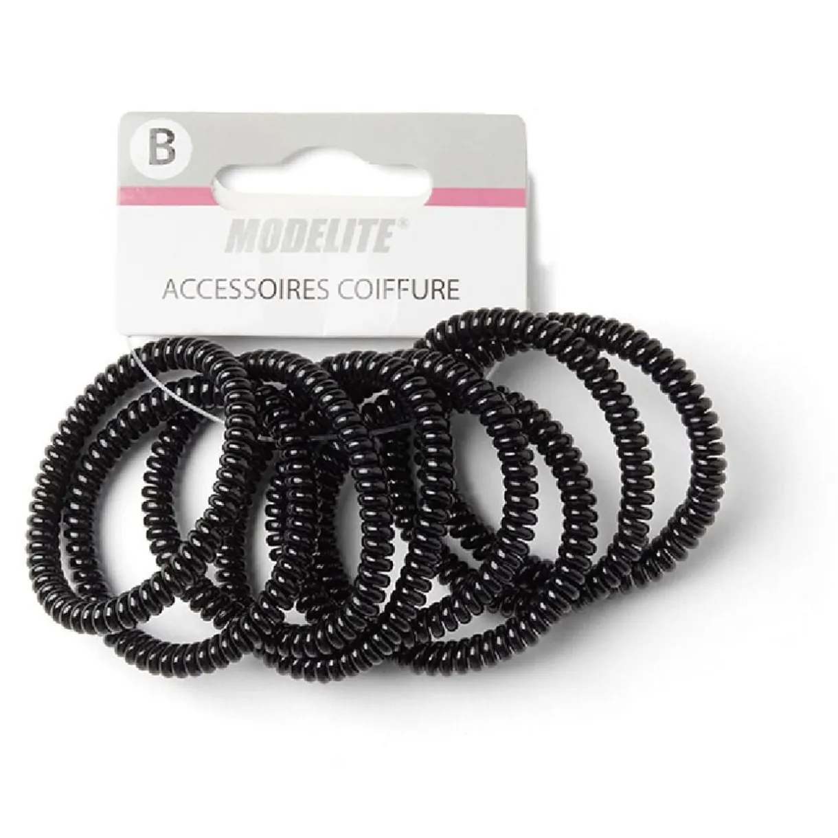 Lot de 8 élastiques à cheveux spirale caoutchouc noir < Gifi Clearance