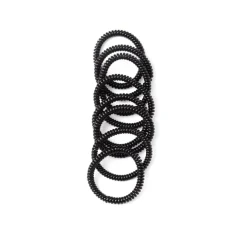 Lot de 8 élastiques à cheveux spirale caoutchouc noir < Gifi Clearance