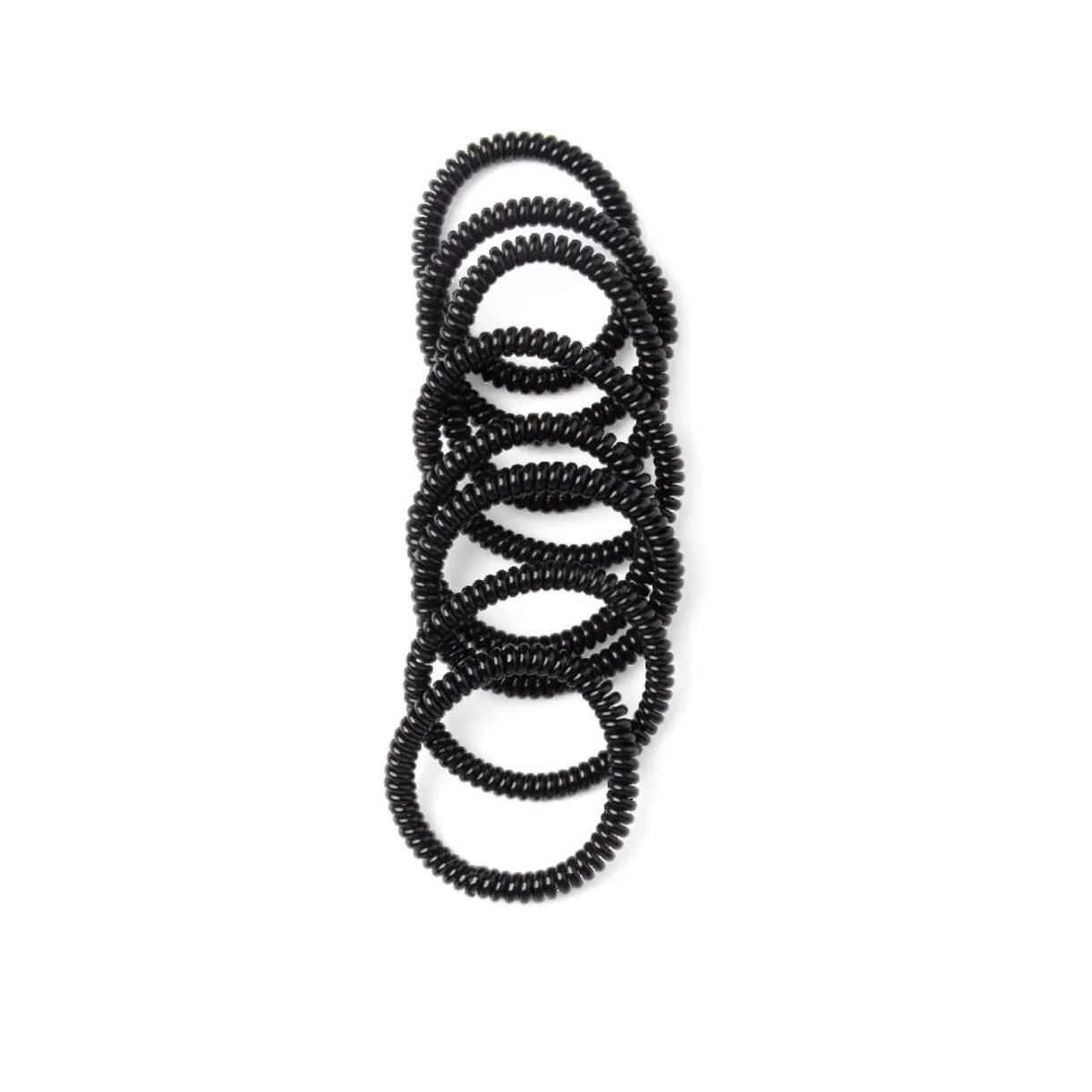 Lot de 8 élastiques à cheveux spirale caoutchouc noir < Gifi Clearance