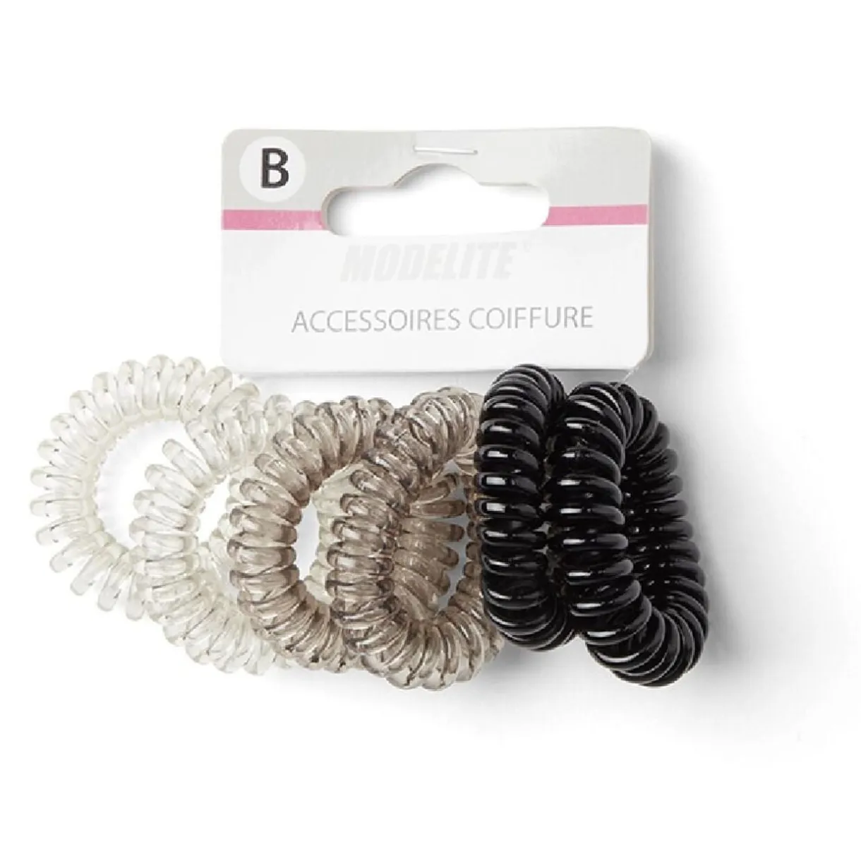 Lot de 6 élastiques à cheveux spirale caoutchouc 3 coloris < Gifi Best