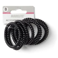 Lot de 8 élastiques à cheveux spirale caoutchouc noir < Gifi New