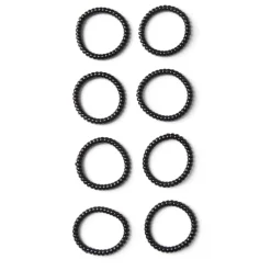 Lot de 8 élastiques à cheveux spirale caoutchouc noir < Gifi New