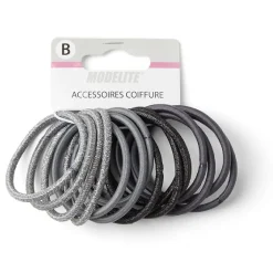 Lot de 15 élastiques sans métal gris et noir < Gifi New