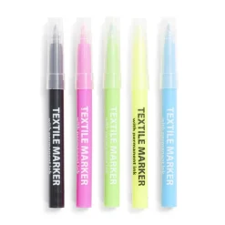 Lot de 5 marqueurs textile 5 couleurs