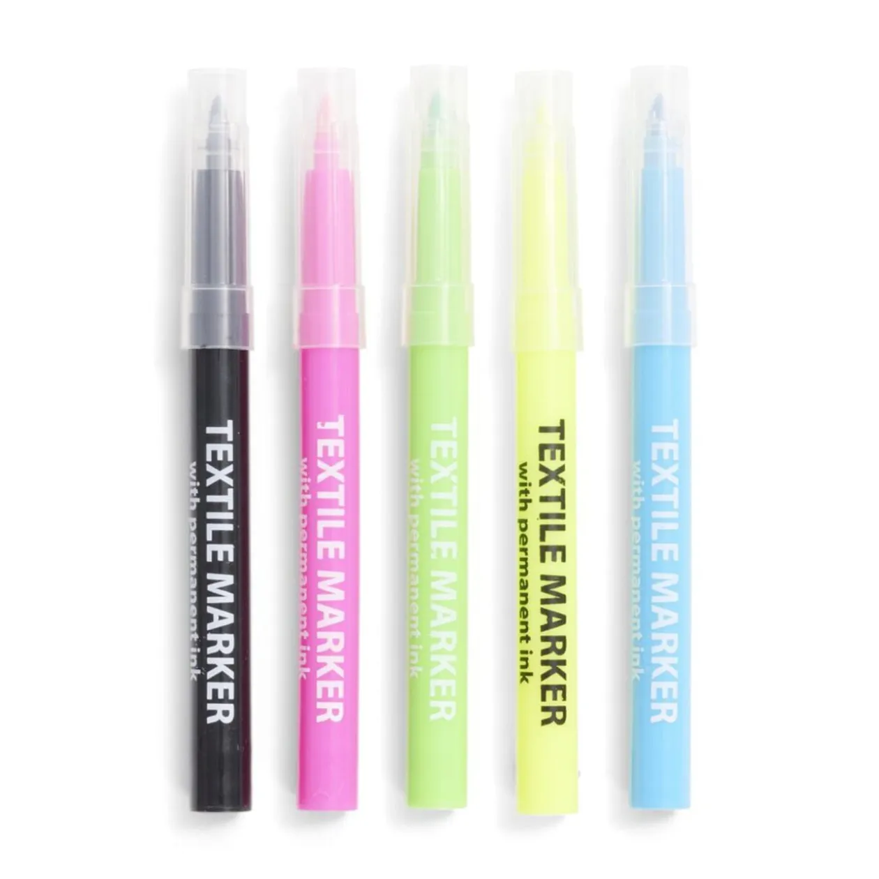 Lot de 5 marqueurs textile 5 couleurs