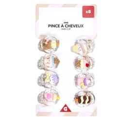 Lot de 8 mini pinces pour cheveux avec décoration < Gifi Sale