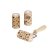 Lot de 3 mini rouleaux à pâtisserie en bois à motifs étoile/flocon/coeur