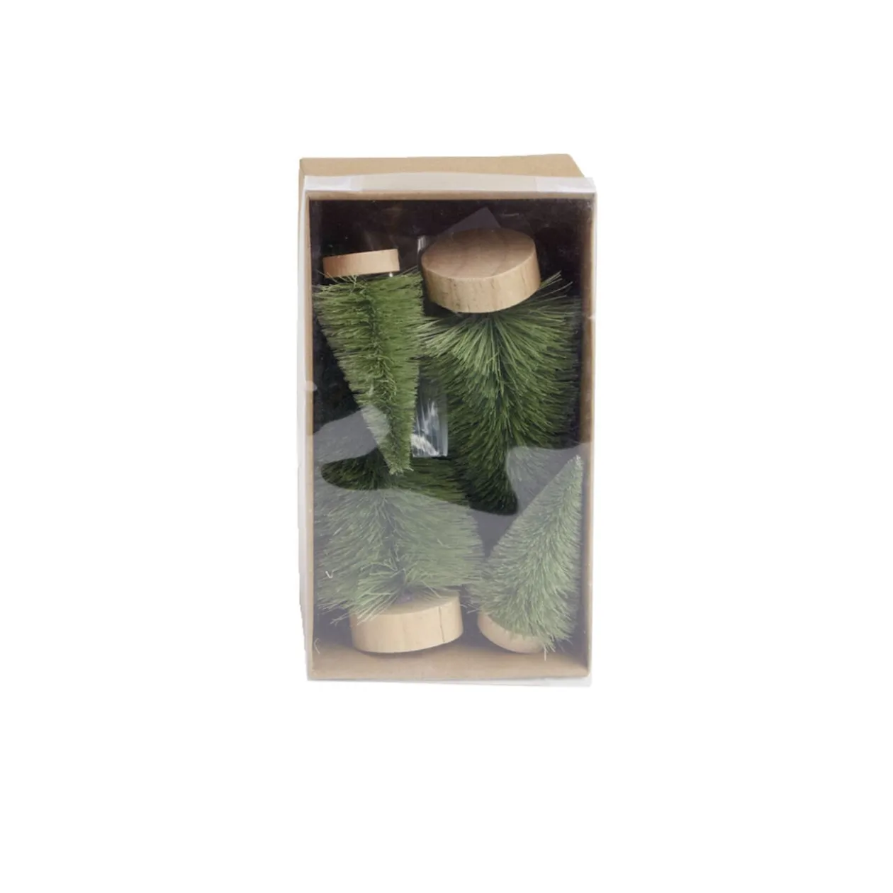 Lot de 4 mini sapins décoratifs - 2 modèles vert ou blanc