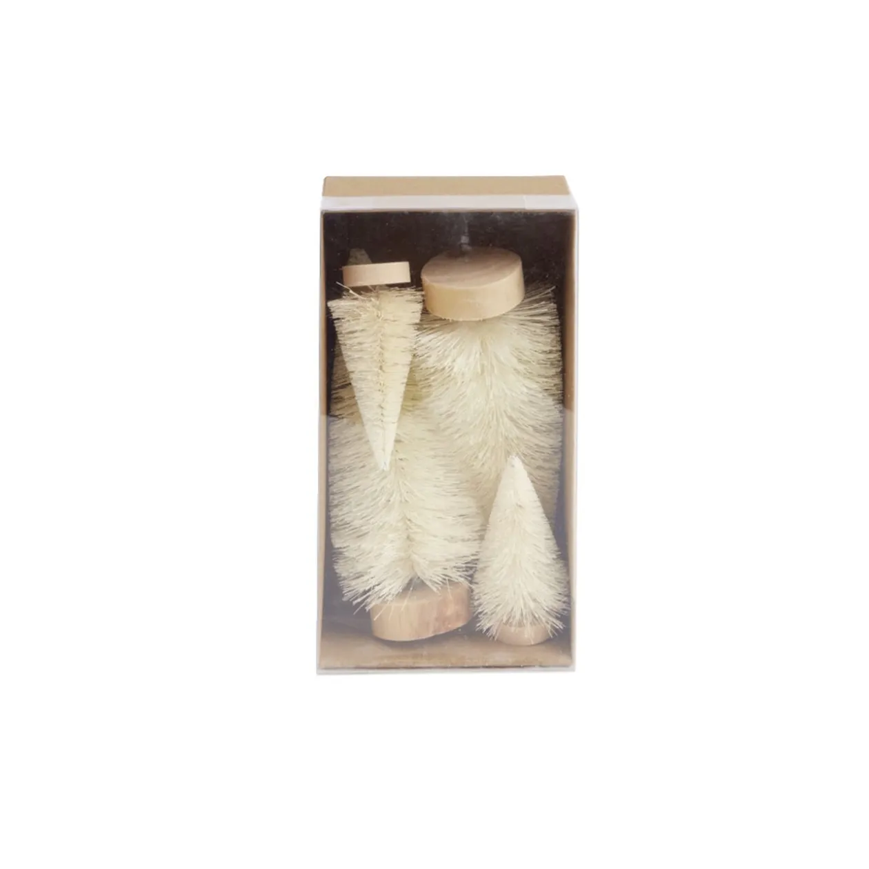 Lot de 4 mini sapins décoratifs - 2 modèles vert ou blanc