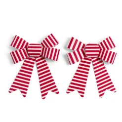 Lot de 2 noeuds rayés rouges et blancs Candyland 12x15cm < Gifi New