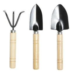 Lot de 3 outils de jardin en bois pelle/râteau/bêche < Gifi Online