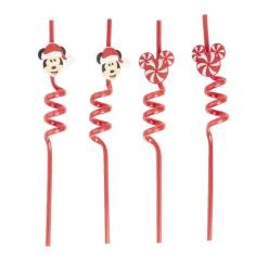 Lot de 4 pailles Disney spirale plastique réutilisable rouge L26,5cm < Gifi Outlet