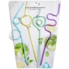 Lot de 4 pailles réutilisables plastique L24cm
