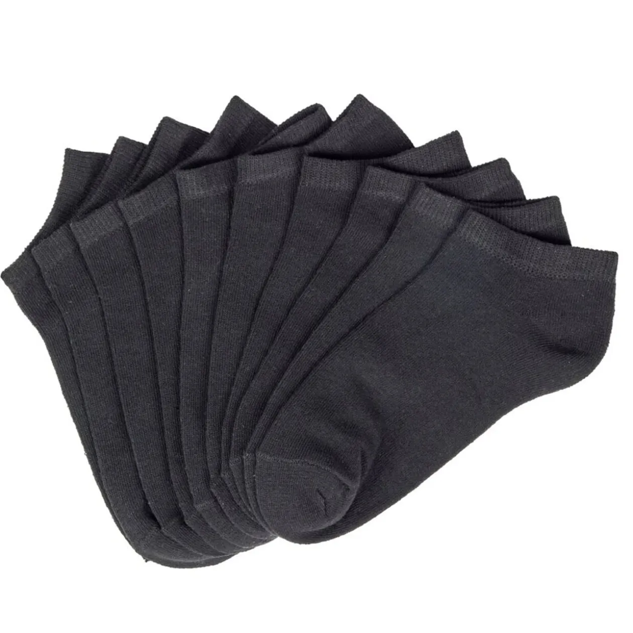 Lot de 5 paires de chaussettes basses polycoton uni 35/38 (3 moddèles)
