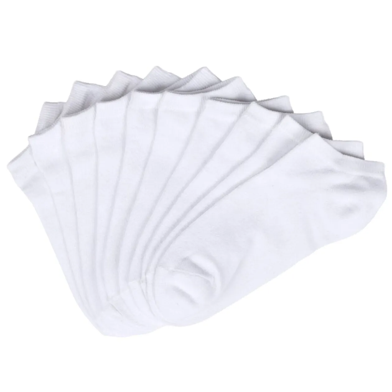 Lot de 5 paires de chaussettes basses polycoton uni 35/38 (3 moddèles)