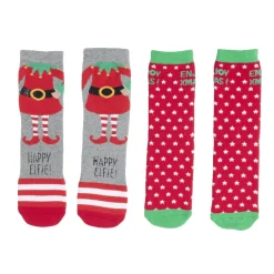 Lot de 2 paires de chaussettes de Noël 36/41 < Gifi Online