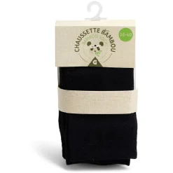 Lot de 2 paires de chaussettes 36/40 en fibre de bambou noir