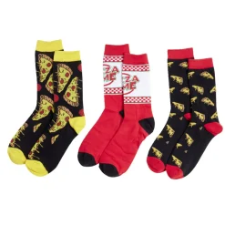 Lot de 3 paires de chaussettes mixtes design pizza 39/42