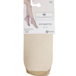 Lot de 3 paires de socquette femme polyamide et tulle chair 20D < Gifi Clearance