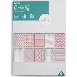 Lot de 20 papiers créatifs 10 designs - 4 modèles < Gifi Online