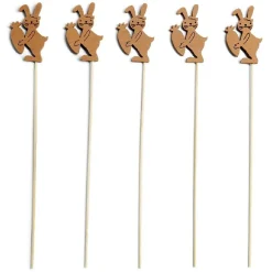 Lot de 5 pics en bois thème Pâques < Gifi Online