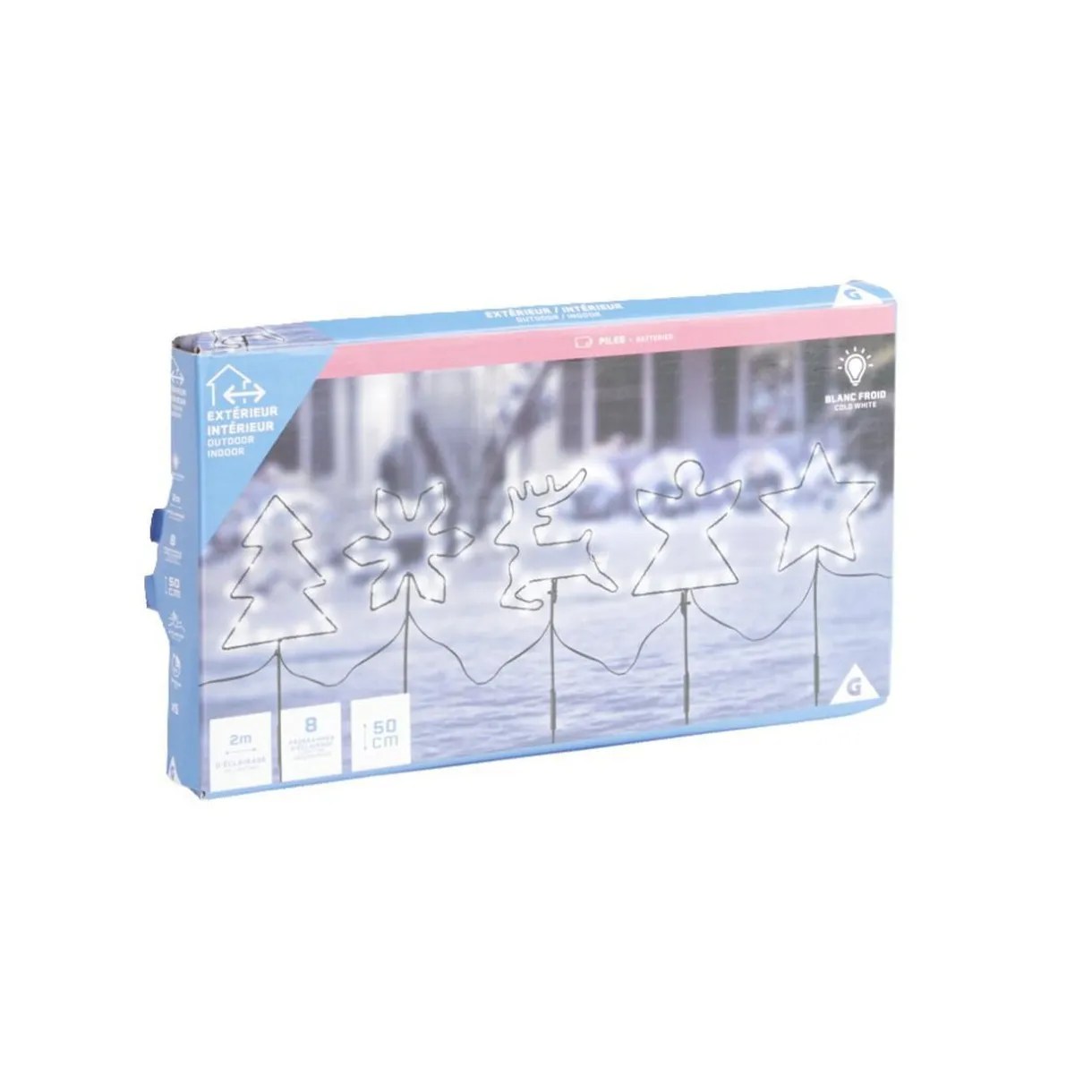 Lot de 5 pics lumineux à planter H50cm blanc froid < Gifi Online