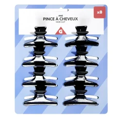 Lot de 8 pinces à cheveux noir ou rose - 2 coloris