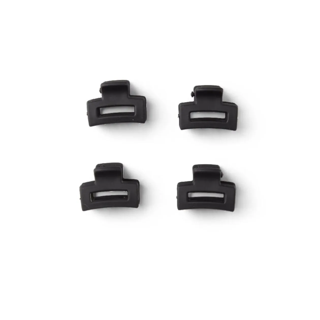 Lot de 4 pinces à cheveux plastique noir mat 2cm
