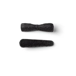 Lot de 2 pinces à cheveux plates crocodile à strass noir < Gifi Hot