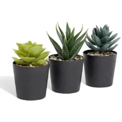 Lot de 3 plantes artificielles dans pot Ø5,8xH10cm < Gifi Outlet