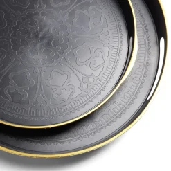 Lot de 2 plateaux Ø29cm et Ø36cm plastique noir < Gifi Clearance