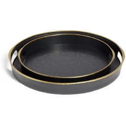 Lot de 2 plateaux Ø29cm et Ø36cm plastique noir < Gifi Clearance