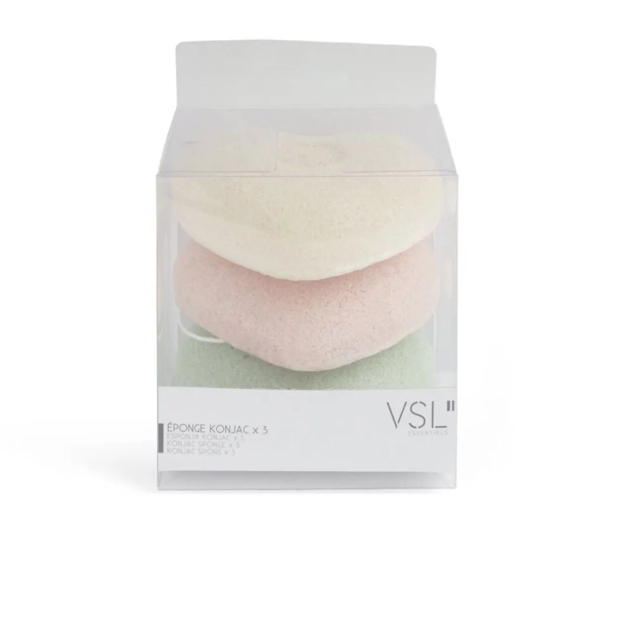 Lot de 3 éponges konjac coeur - 3 modèles