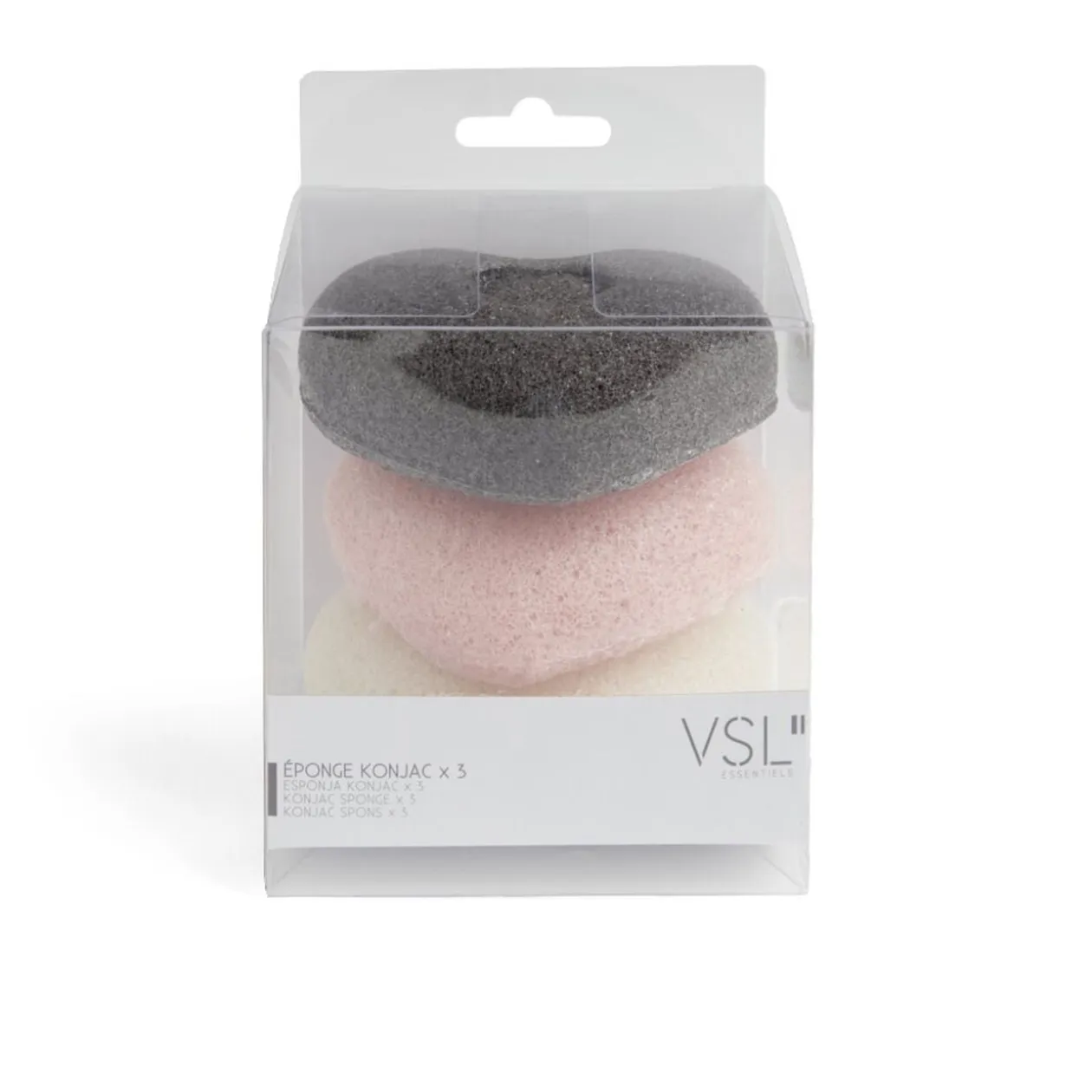 Lot de 3 éponges konjac coeur - 3 modèles