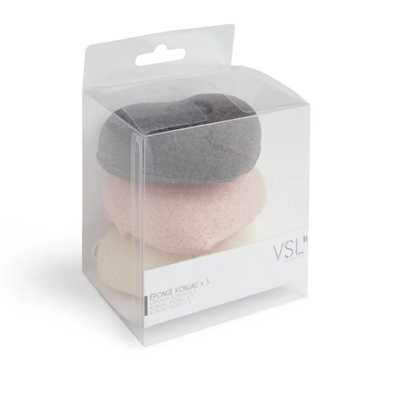 Lot de 3 éponges konjac coeur - 3 modèles