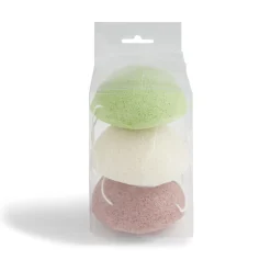 Lot de 3 éponges konjac coeur vert beige marron < Gifi Hot