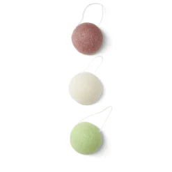 Lot de 3 éponges konjac coeur vert beige marron < Gifi Hot