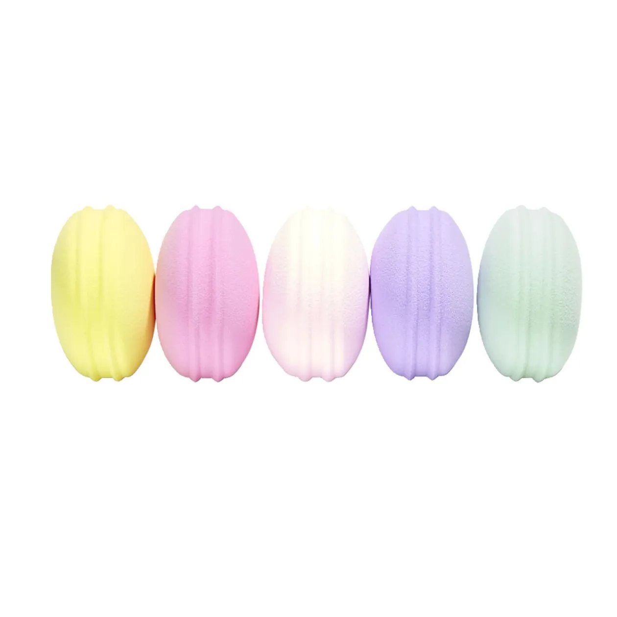 Lot de 5 éponges à maquillage forme macaron