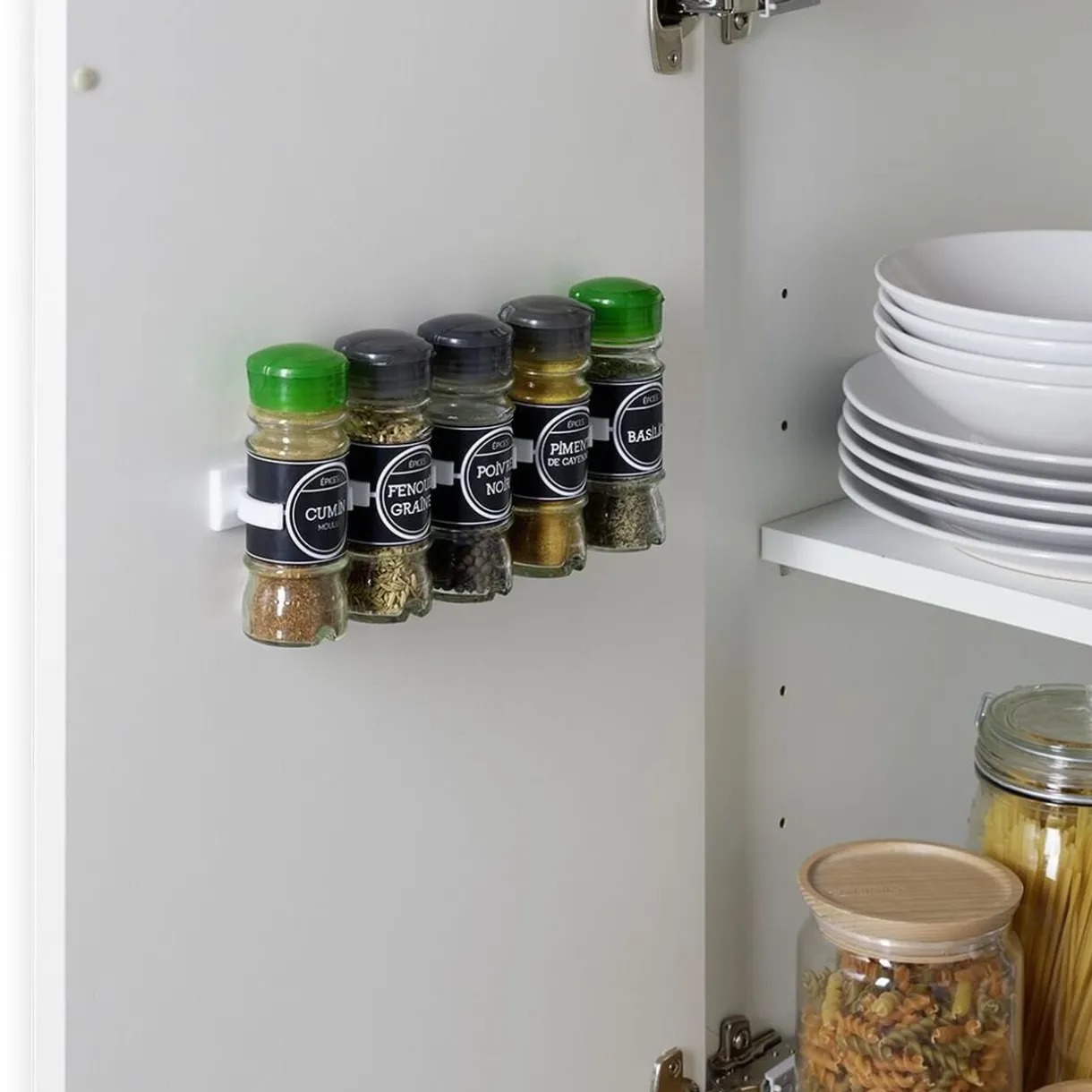 Lot de 2 porte-épices adhésifs support de rangement pour bocal < Gifi Best