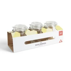 Lot de 3 pots à épices en verre