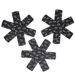 Lot de 3 protège-poêles Ø38cm polyester noir ou gris