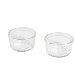 Lot de 2 ramequins en verre transparent Ø8,5xH4,5cm