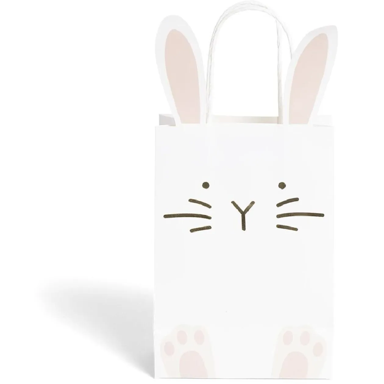 Lot de 4 sacs en papier 14x30cm forme lapin de Pâques