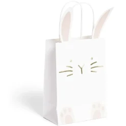 Lot de 4 sacs en papier 14x30cm forme lapin de Pâques