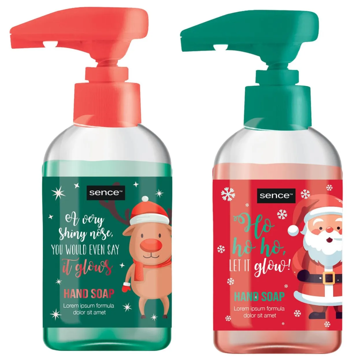 Lot de 2 savons mains design Noël 250ml