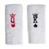 Lot de 2 serviettes brodées King et Queen 70xL130cm