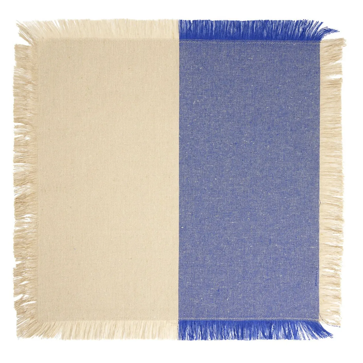 Lot de 4 serviettes de table carrées 35x35cm rebord frange