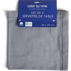 Lot de 2 serviettes de table coton 45x45cm - 4 coloris < Gifi Discount